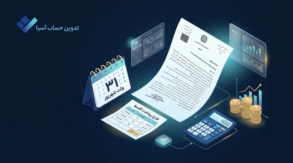بخشنامه تفویض اختیار تقسیط بدهی مالیات ابرازی اشخاص حقوقی عملکرد ۱۴۰۴ در تدوین حساب