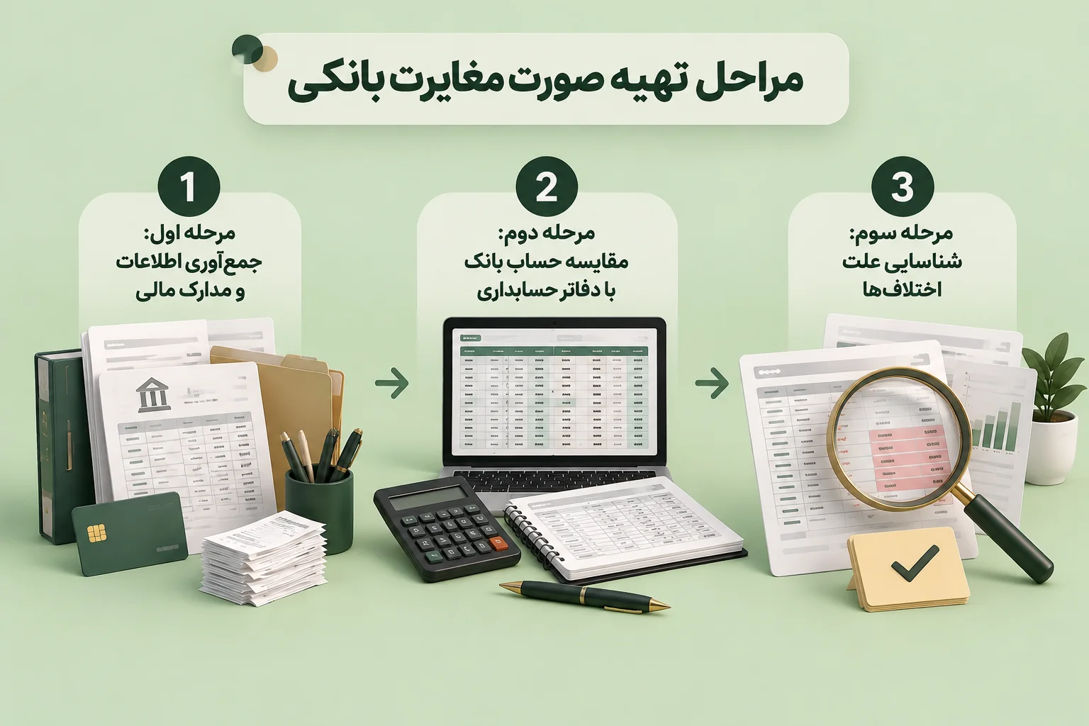 مراحل تهیه صورت مغایرت بانکی مراحل تهیه صورت مغایرت بانکی